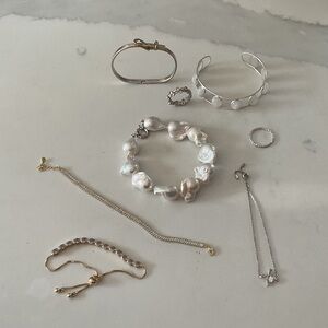 Elegant Sterling silver bundle and Pearl Jewelry Set